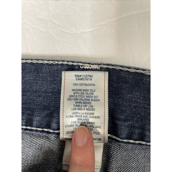 True Religion World Tour Straight Mens 28x26 Dark Blue Denim Jeans Lonestar - Picture 4 of 8